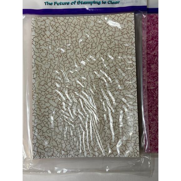 Large Cling Mount Stamps Texture Cracks 5.5x4.25" NEW Scrapbooking Stamping - Picture 2 of 4